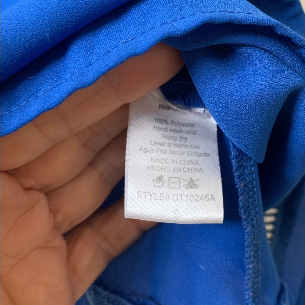 🌷3 for $25🌷Paper Crane, US S, Blue Lace Trim Crop Adjustable Strap Camisole Top - Picture 7 of 7